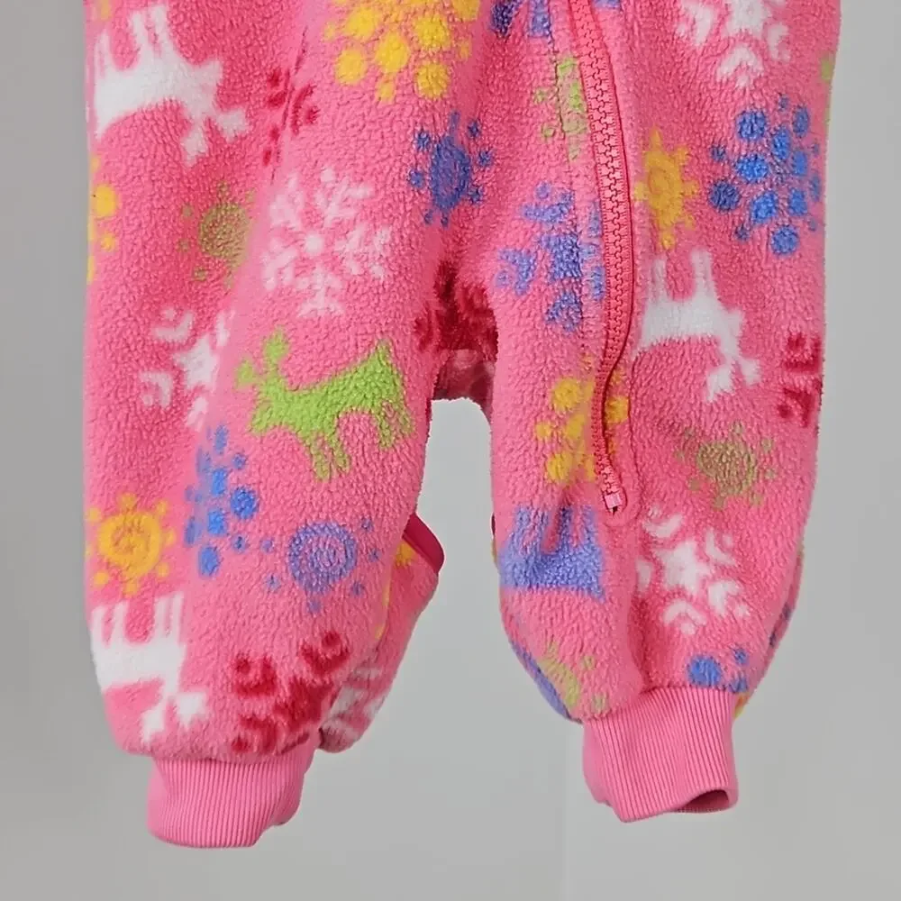 L.L. Bean Vintage L.L. Kids Pink Fleece Winter Baby Bunting |‎ Infant 3-6 Months